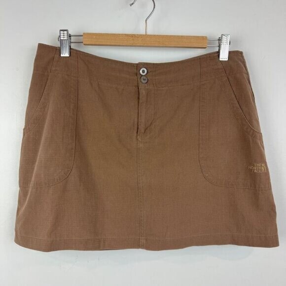 The North Face TNF Women's Size 10 Brown Button Fly Skirt Skort Outdoors Mini - Picture 1 of 13